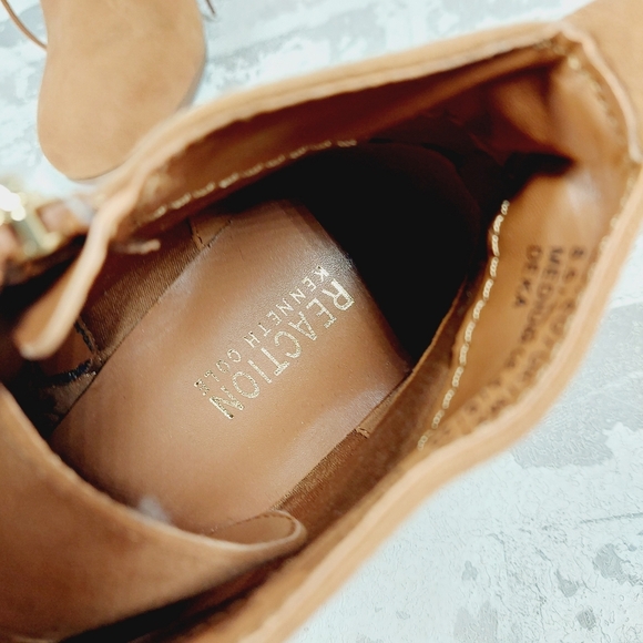 New Kenneth Cole REACTION Deka Tan Suede Lace Up Wedge Bootie C235 - Picture 9 of 11